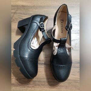 Women's  Classic T-Strap Platform Chunky Mid-Heel Mary Jane Sz 11 EU 43
